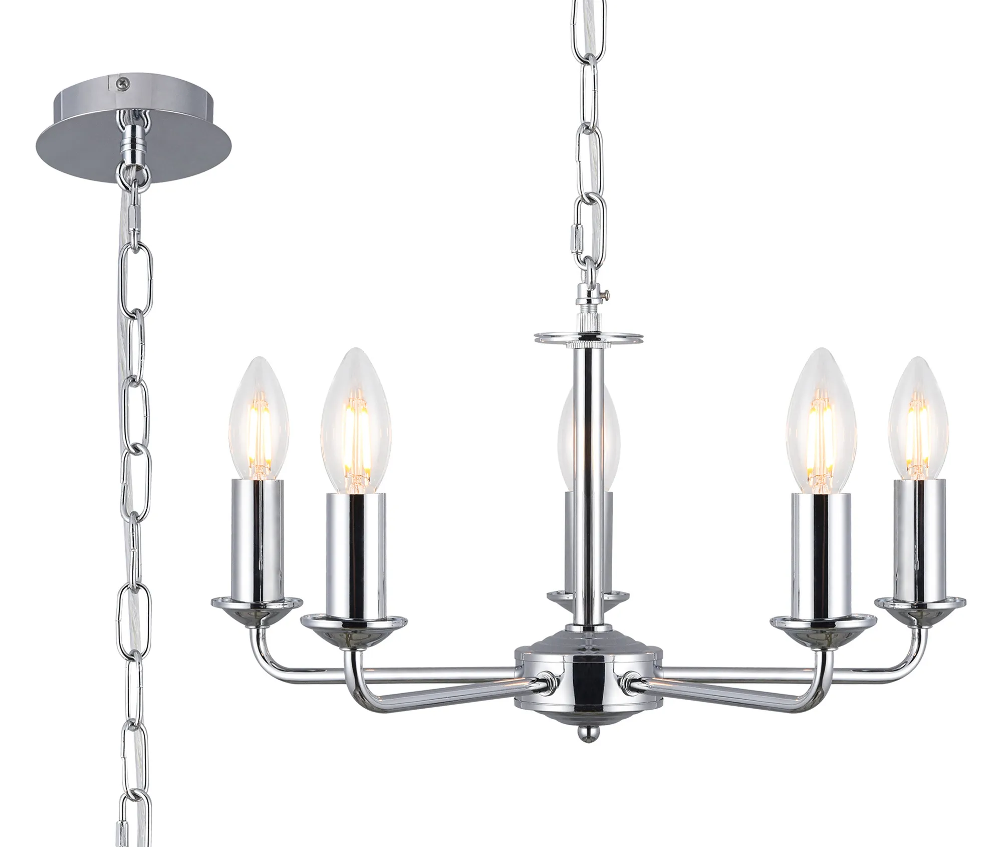 D0357  Banyan Pendant 5 Light Polished Chrome